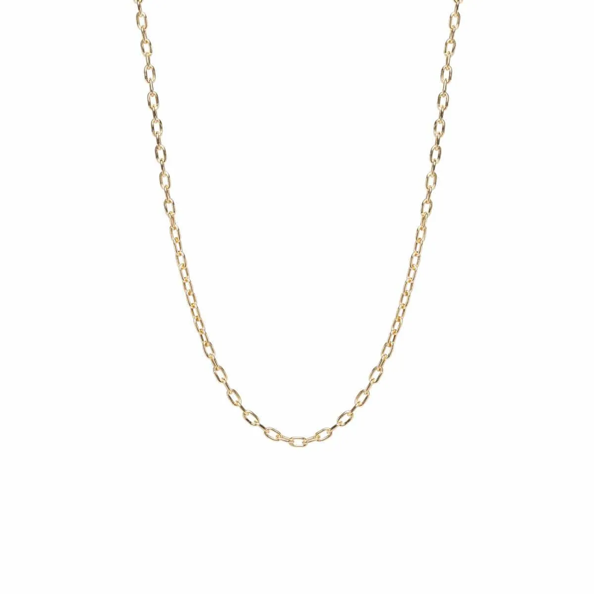 14K Gold Small Square Oval-Link Chain Necklace