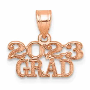 14K Polished Rose Gold 2023 GRAD Charm - Unisex