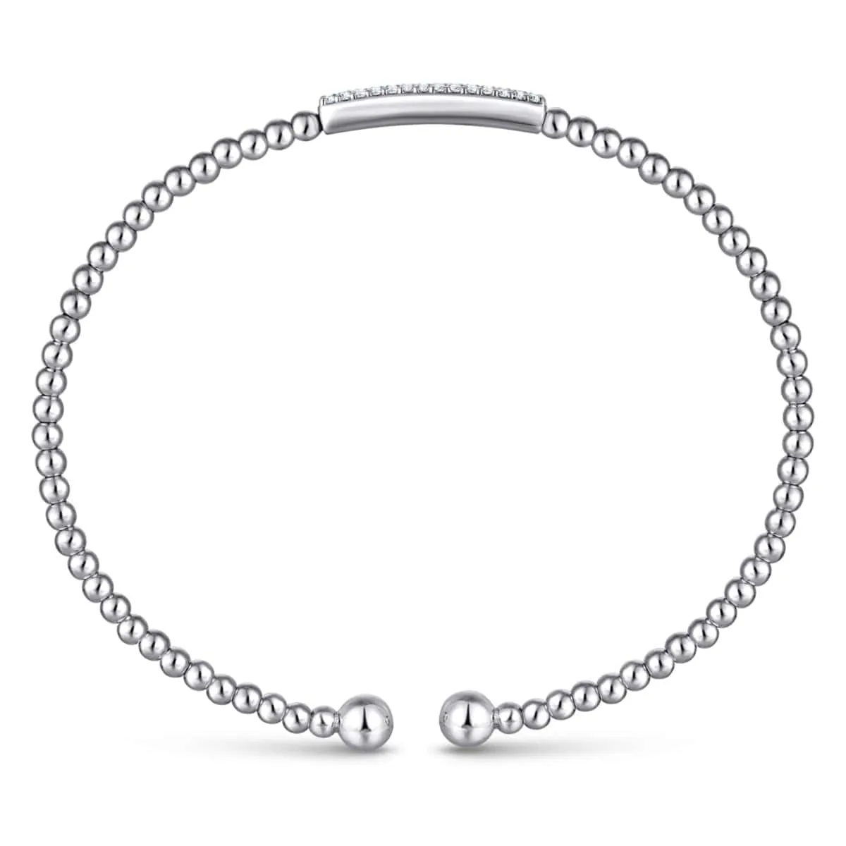 14K White Gold Bujukan Cuff Bracelet with Diamonds - BG4119W45JJ