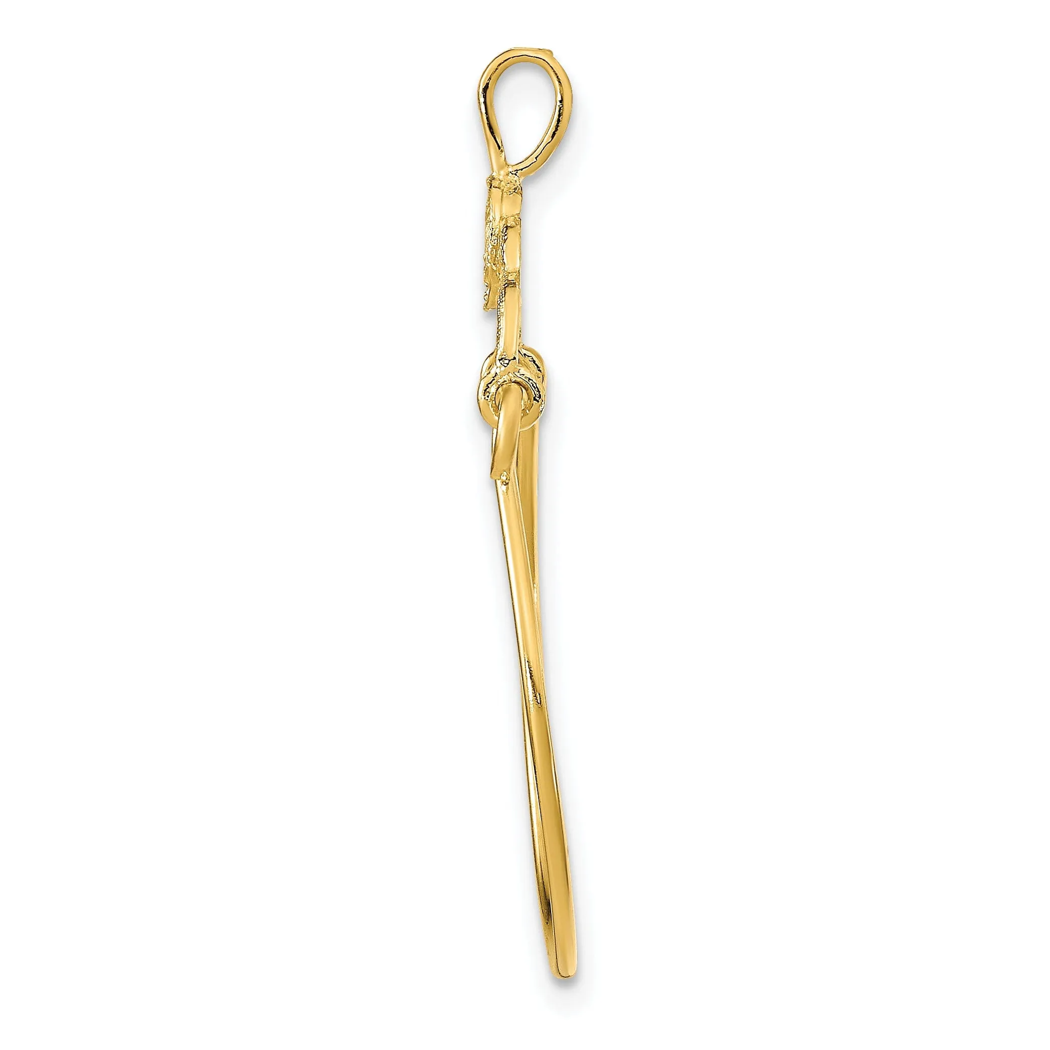 14K Yellow Gold Fancy Design Charm Holder Pendant