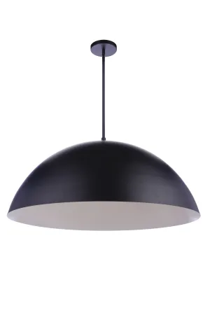 34.75” Diameter Sculptural Statement Dome Pendant in Flat Black