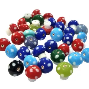 50 Pcs Mix Mushroom Charms beads for jewelry making