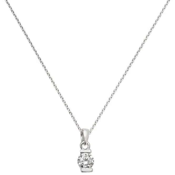 Acotis Silver Pendant On Chain Zirconia G3269