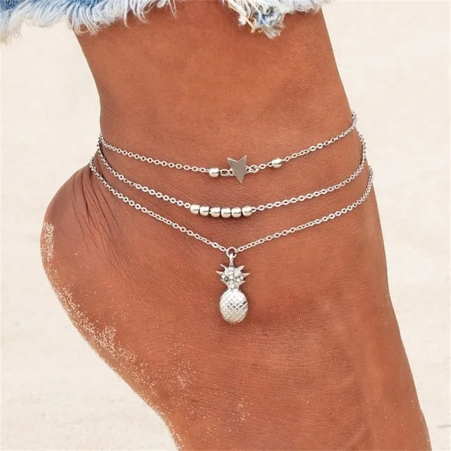 Ankle Chain Pineapple Pendant Anklet