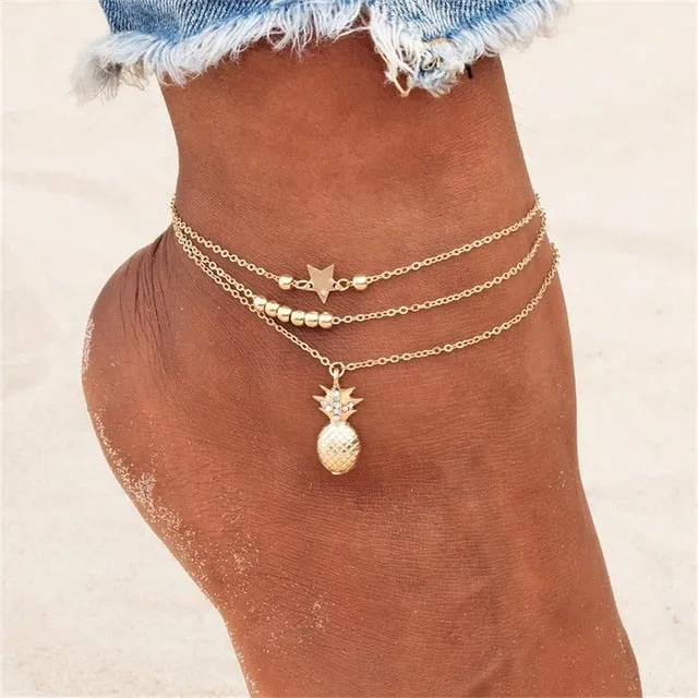 Ankle Chain Pineapple Pendant Anklet