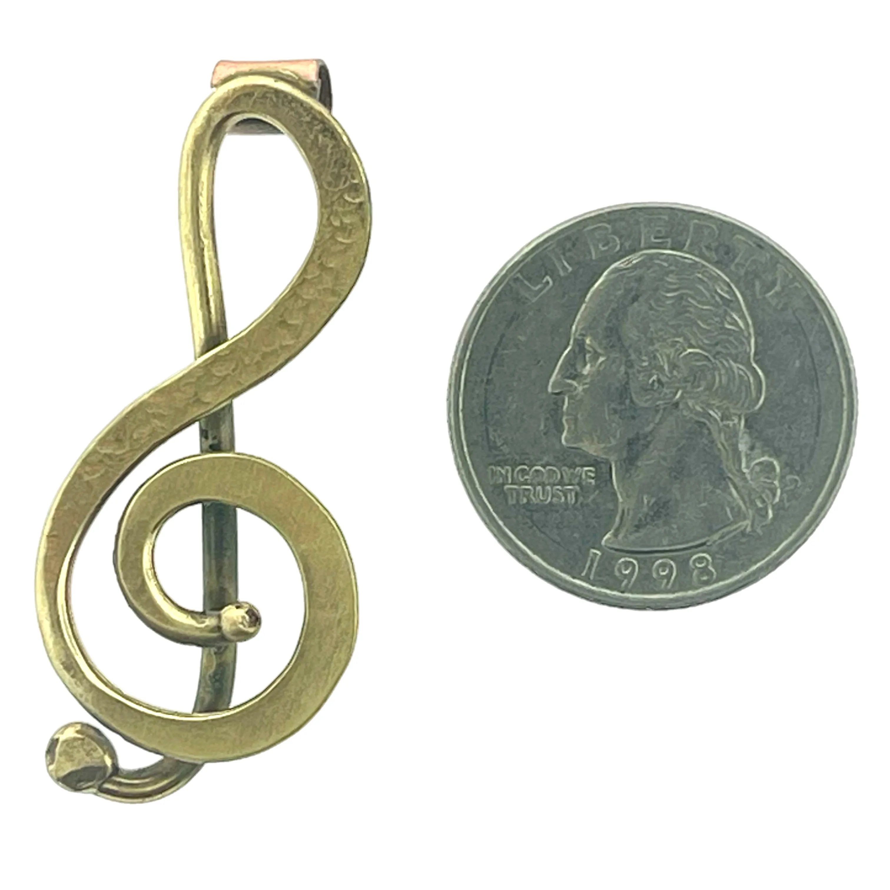 Antiqued Brass Simple Treble Clef Pendant