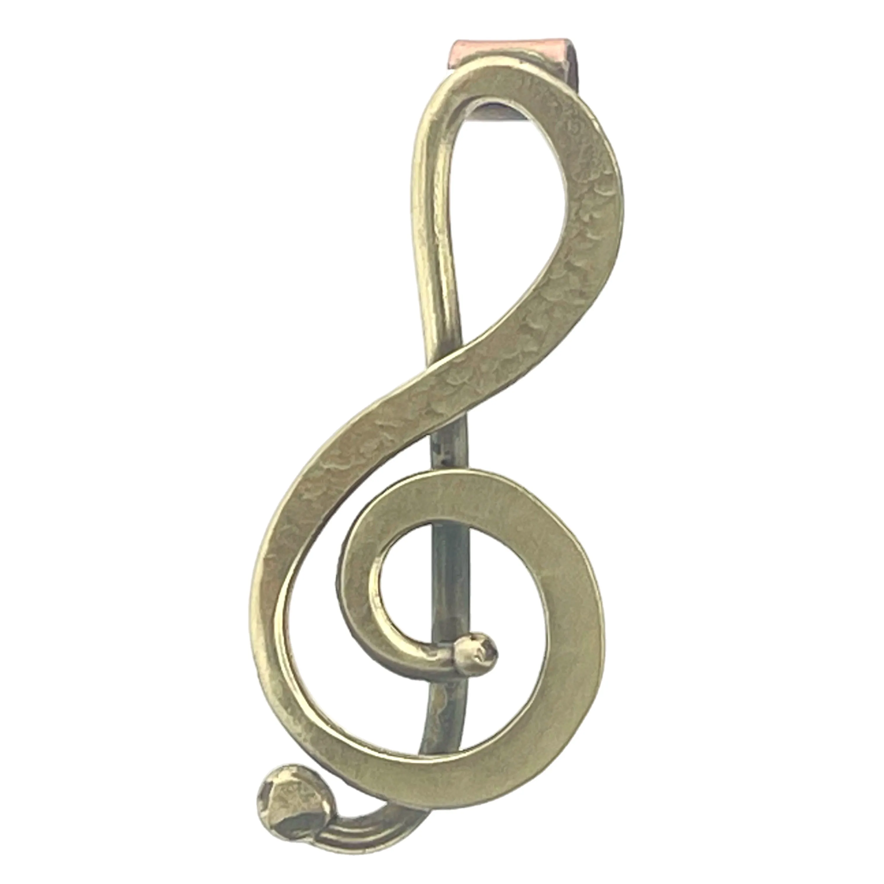 Antiqued Brass Simple Treble Clef Pendant