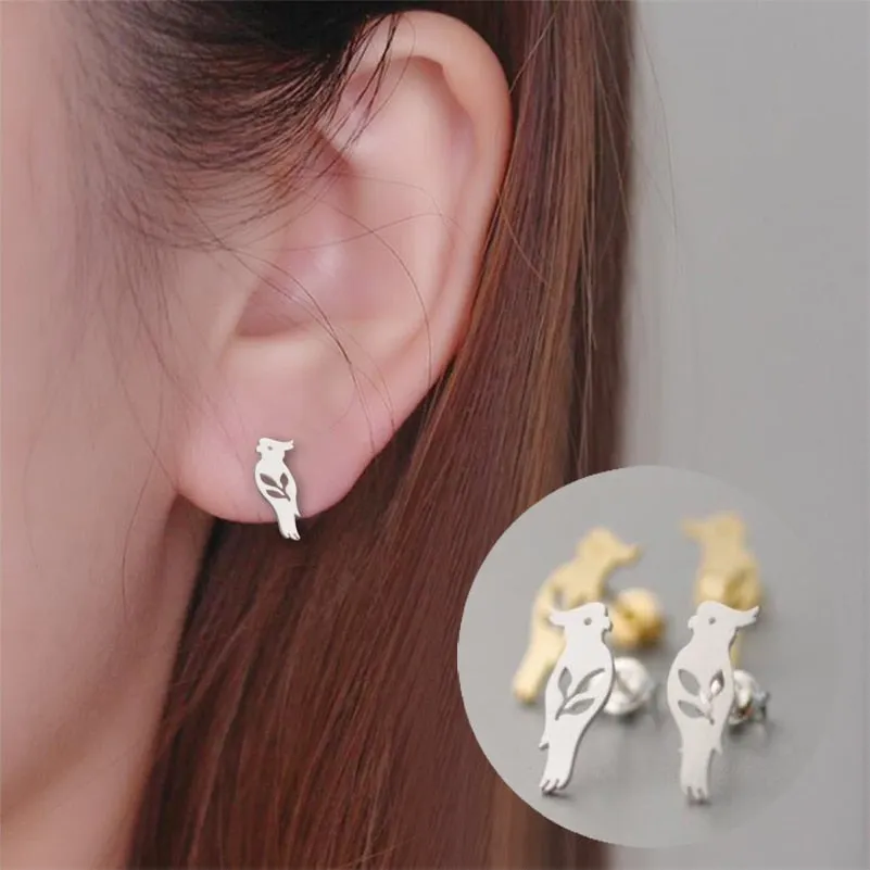 Artistic cockatiel earrings