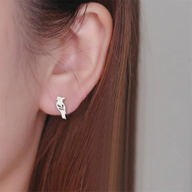 Artistic cockatiel earrings