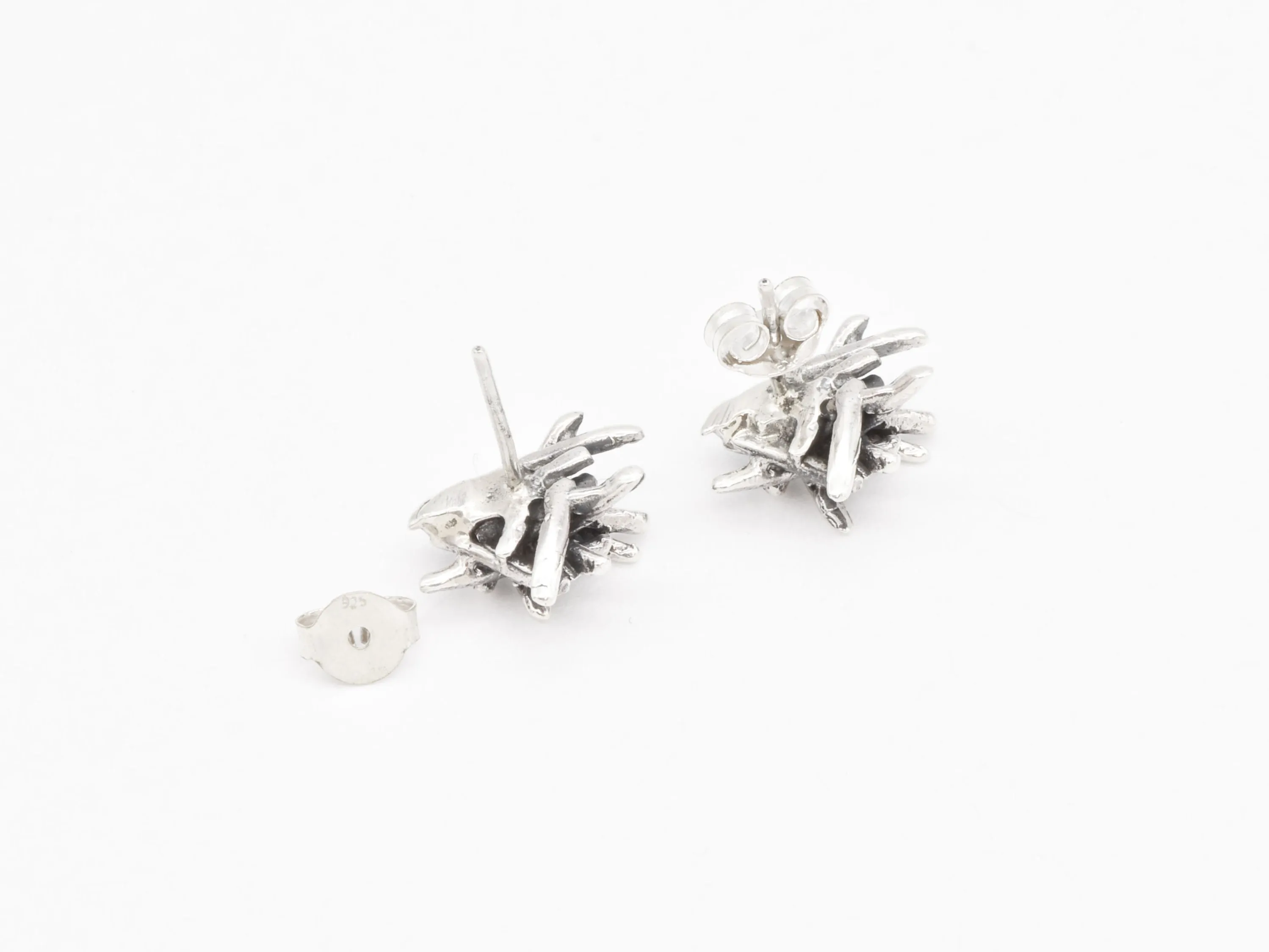 Artistic Silver Earrings - Branch Earrings - Modern Silver Studs