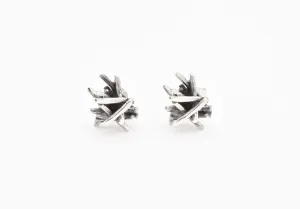 Artistic Silver Earrings - Branch Earrings - Modern Silver Studs