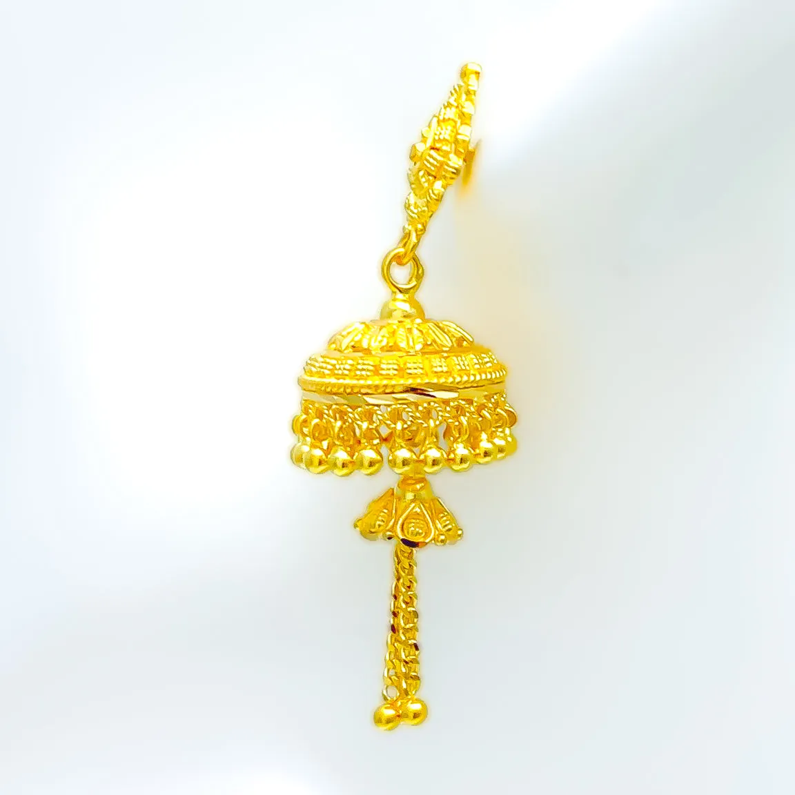 Artistic Tasseled 22k Gold Jhumki Earrings