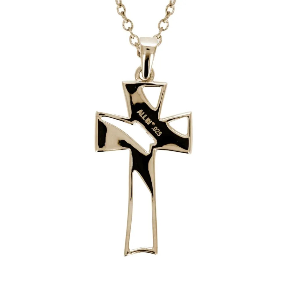 Baseball Cross Necklace | Gold