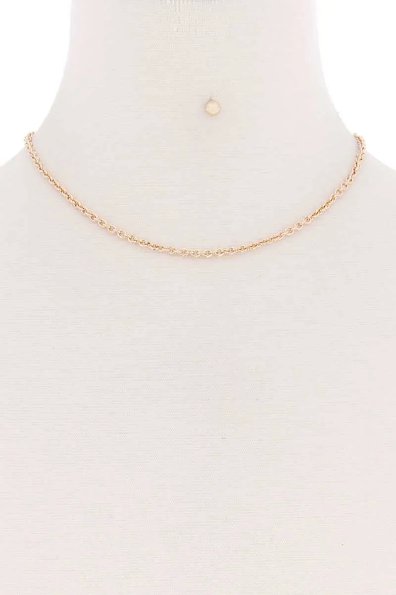 Basic Simple Metal Chain Single Necklace