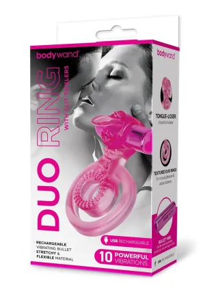 Bodywand Rechargeable Duo Ring with Clit Ticklers (Pink)