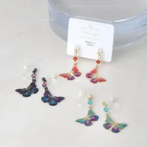 Butterfly Drop Invisible Clip On Earrings