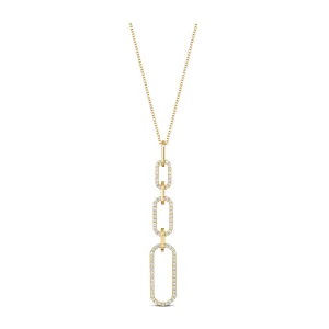 Capri Dreaming® Paperclip Diamond Pendant Necklace | Yellow Gold