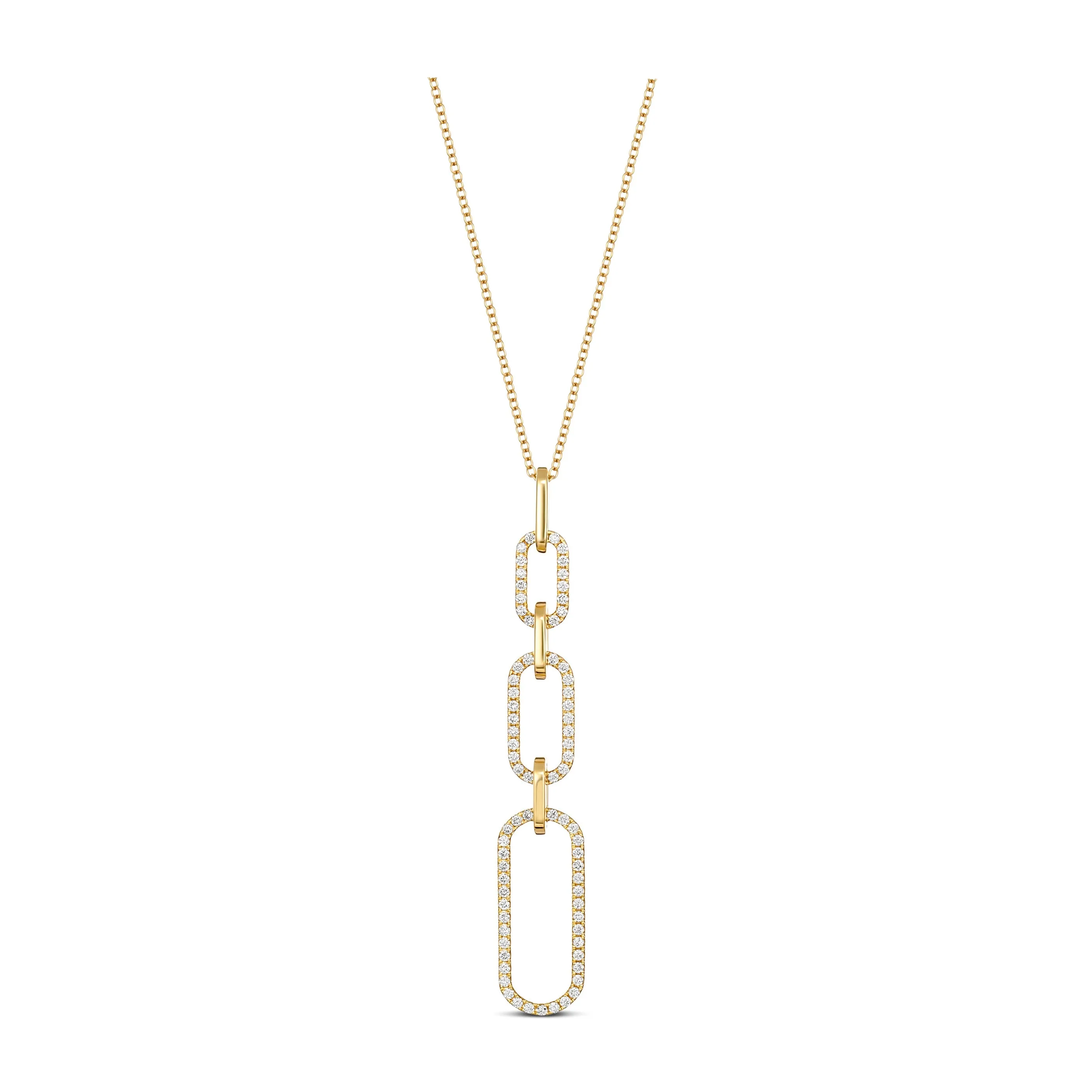 Capri Dreaming® Paperclip Diamond Pendant Necklace | Yellow Gold