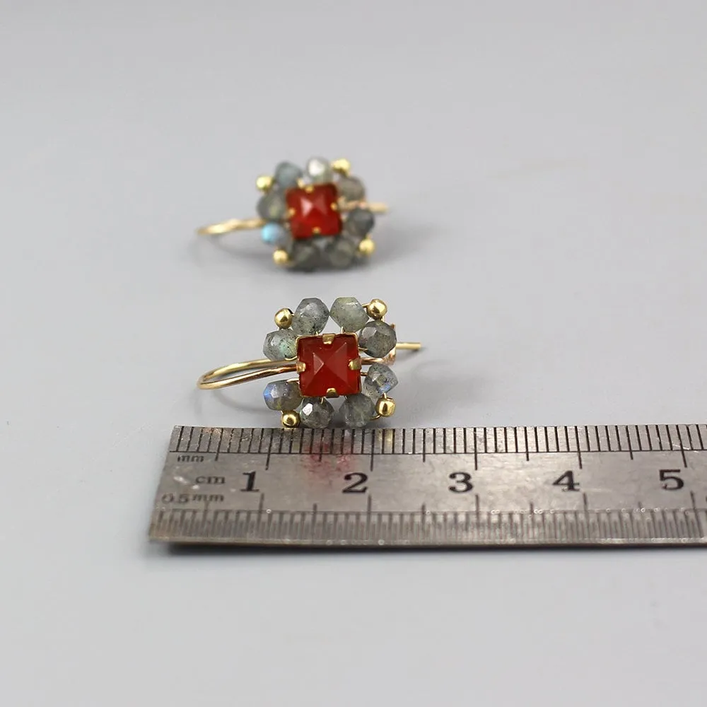 Carnelian Labradorite Victoria Earrings