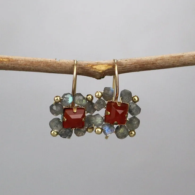 Carnelian Labradorite Victoria Earrings