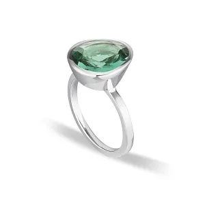 CELEBRATION STACKER RING - LARGE TRI CUT - GREEN AMETHYST