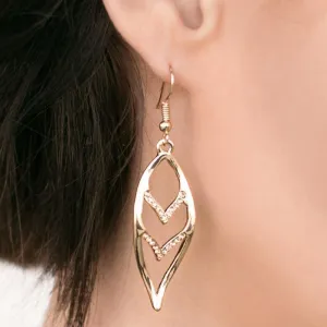 Check, Please! Gold Rhinestone Earrings