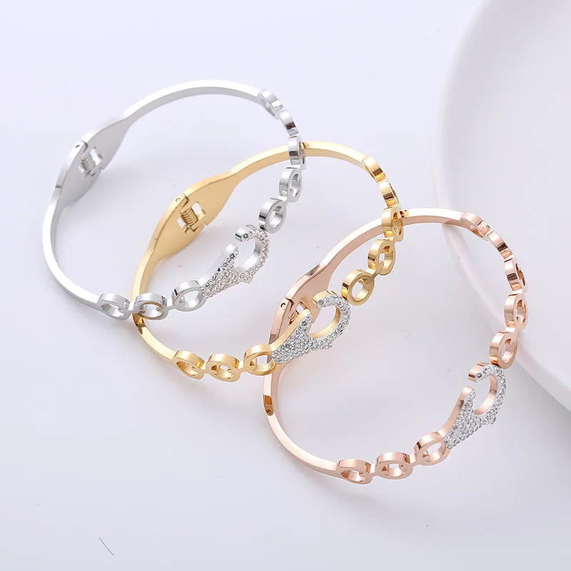 Chic Irregular Stainless Steel Electroplating Bangles