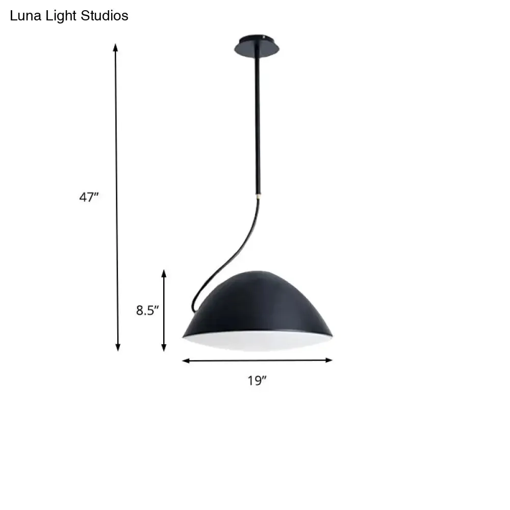 Contemporary Black/White Metal Pendant Light for Dining Room