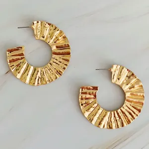 Crinkled Art Hoop Earrings