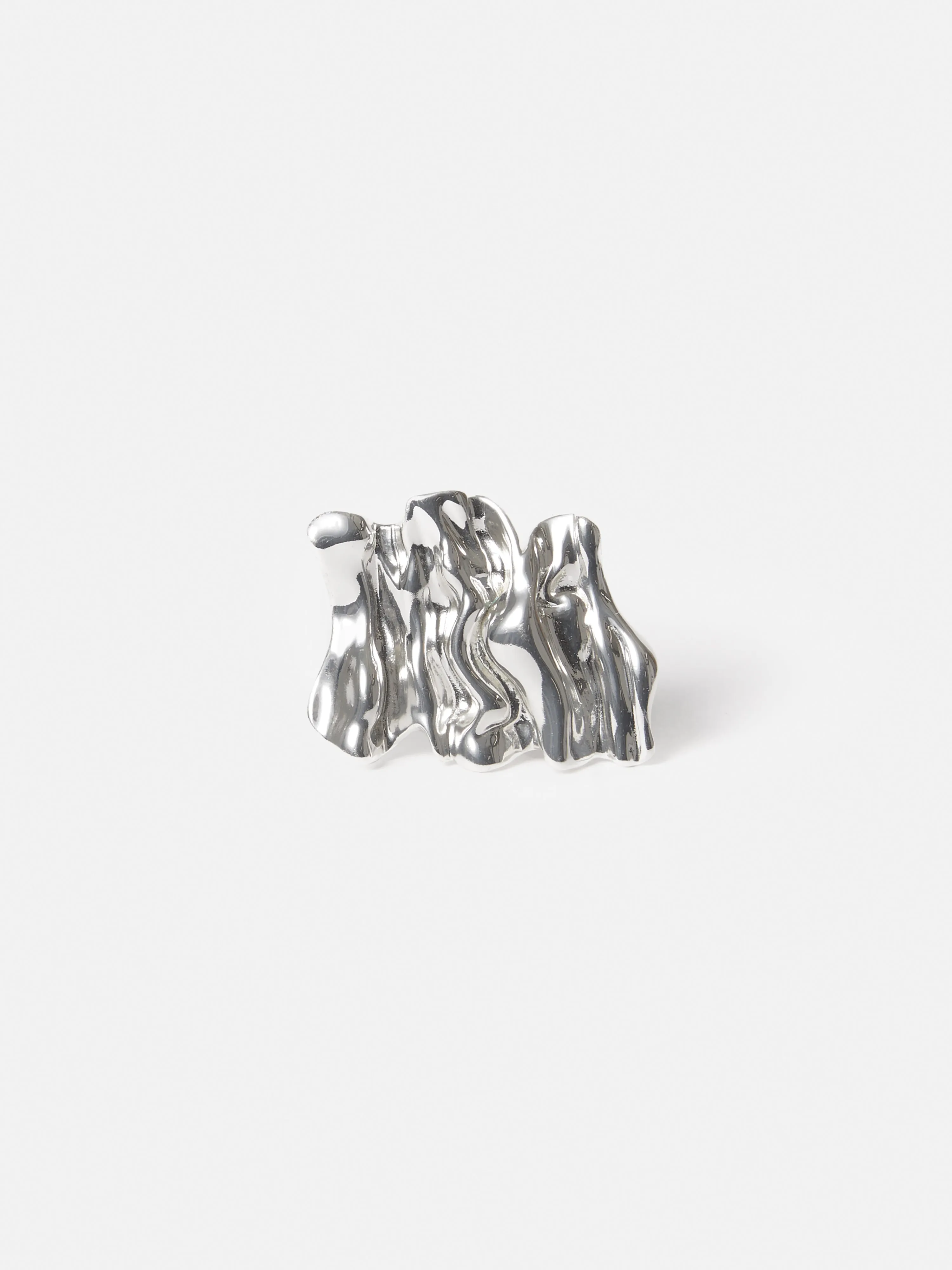 Crumpled Textured Ring | Silver