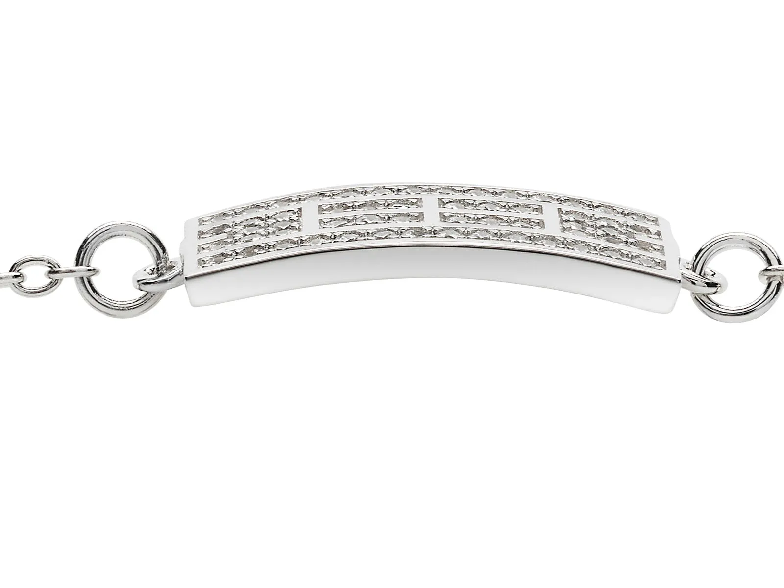 CZ Tennis Court Curved Bracelet Medium