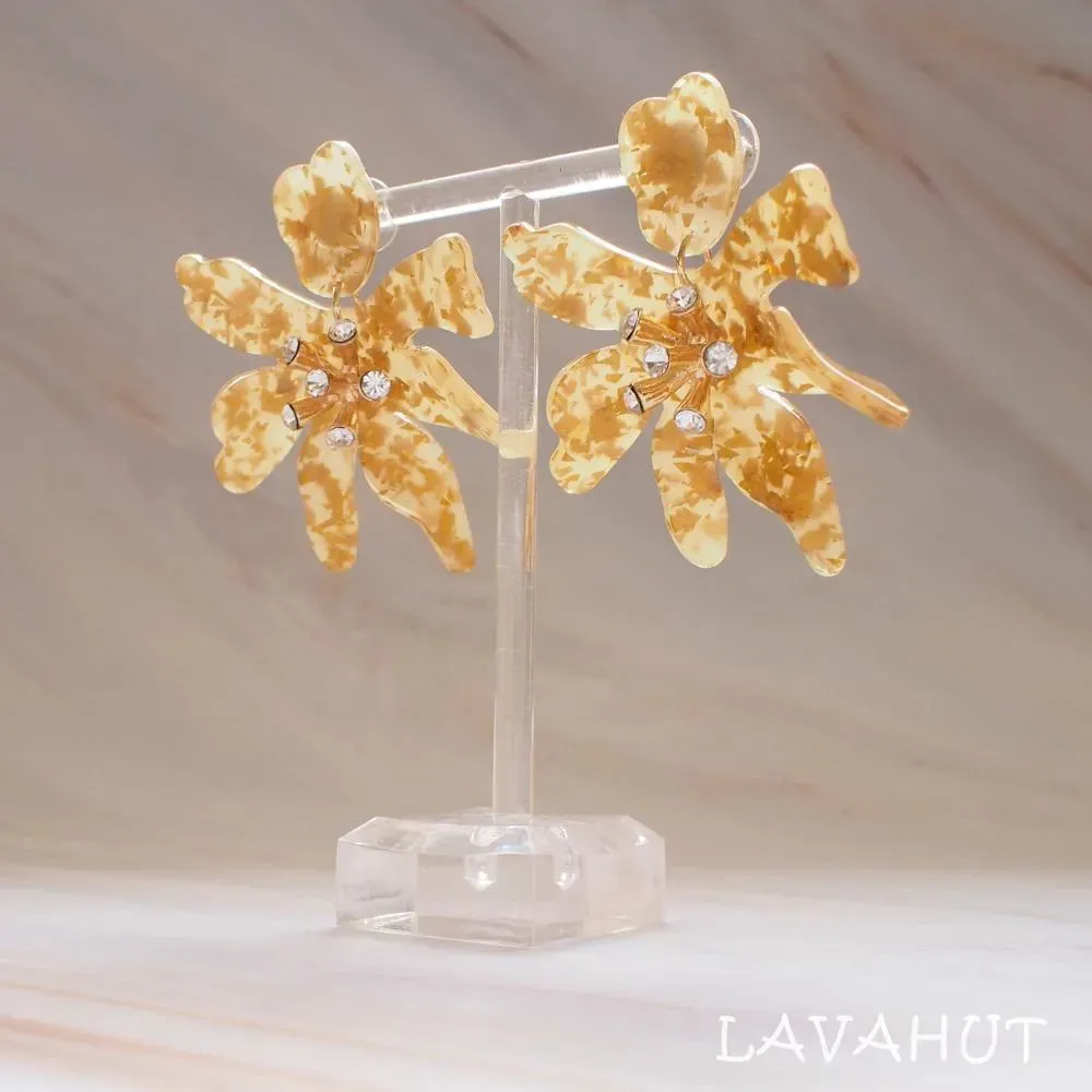 Daffodil Confetti Gold Drop Earrings