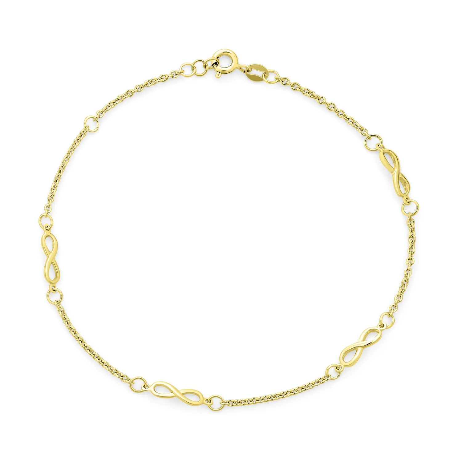 Dainty Infinity Love Knot Anklet Ankle Bracelet 14k Gold Plated Chain