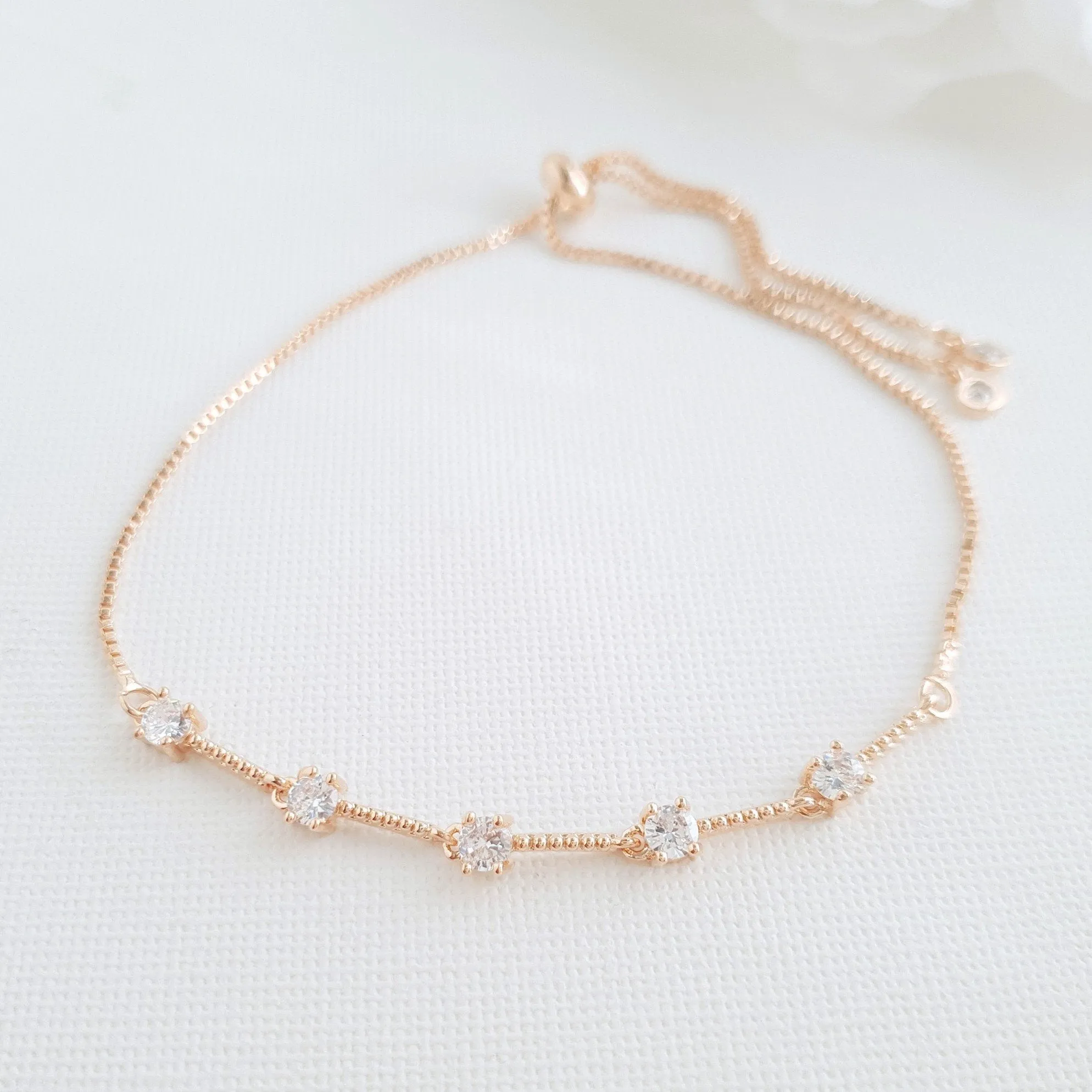 Delicate Bridal Bracelet in Gold for Brides & Bridesmaids- Ginger