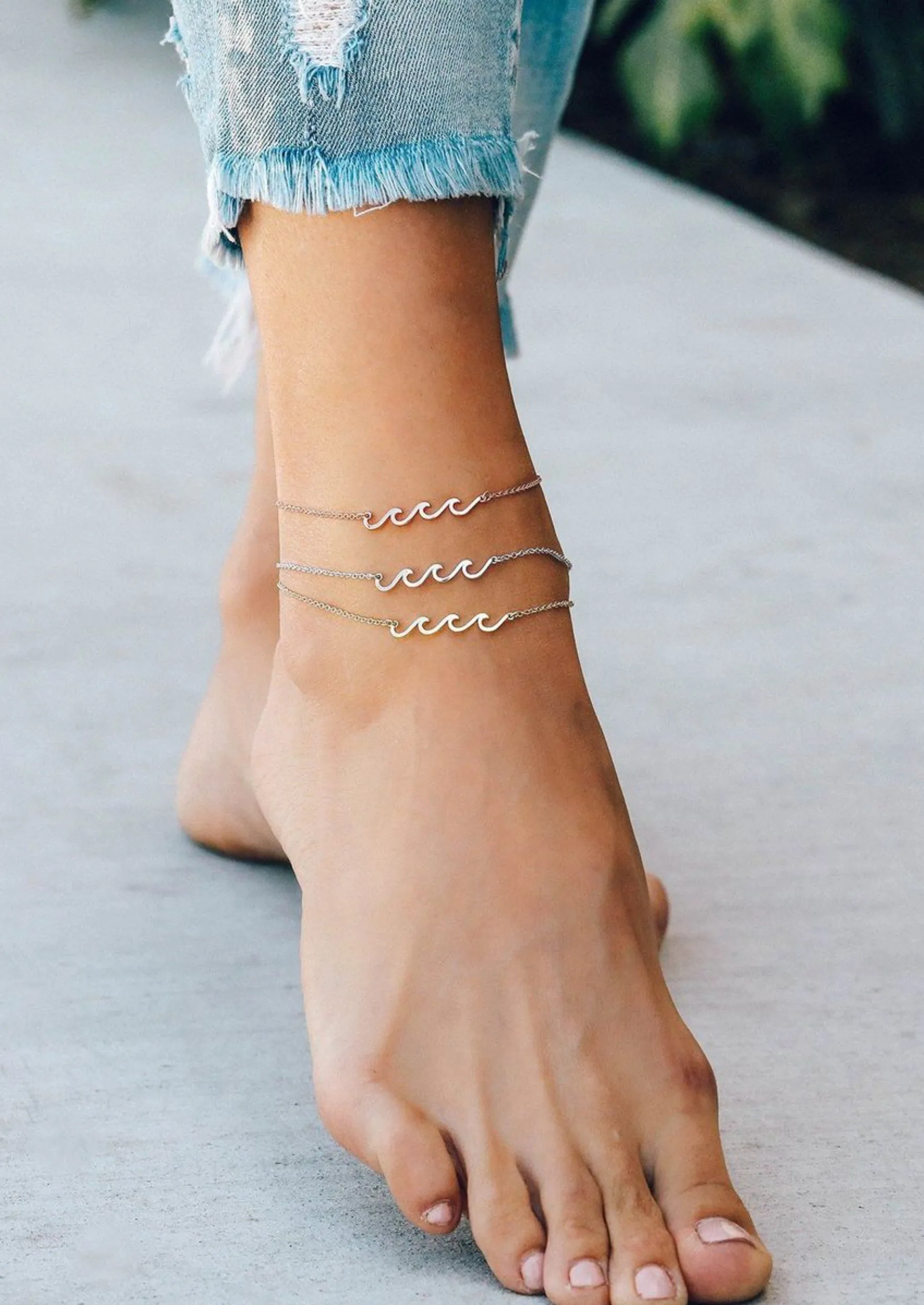 Delicate Wave Anklet