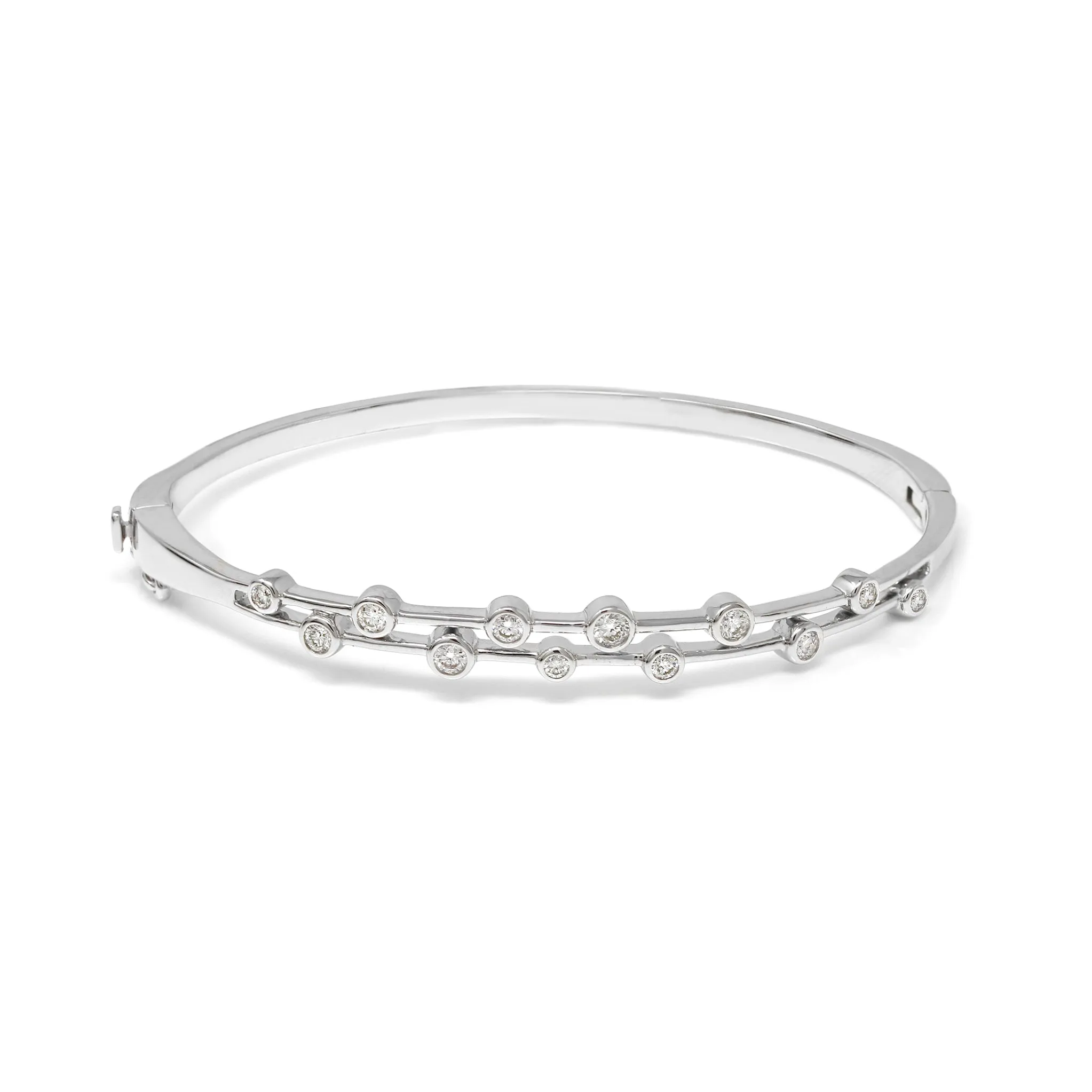 Diamond Bangle 9ct white gold