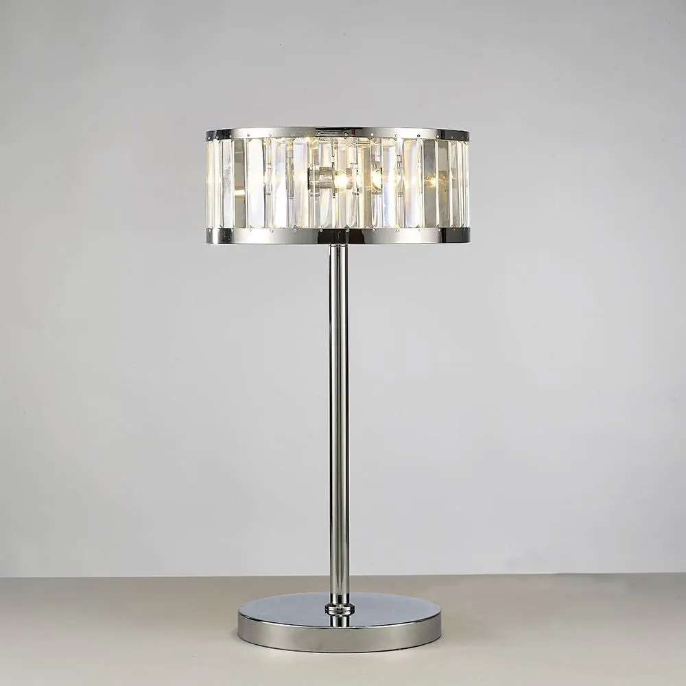 Diyas  IL30176 Torre Table Lamp 3 Light Polished Chrome/Crystal