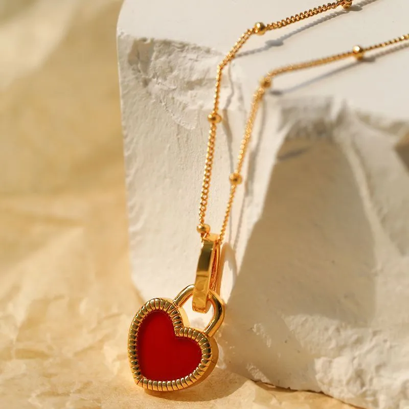 Double-sided Love Lock Pendant Necklace