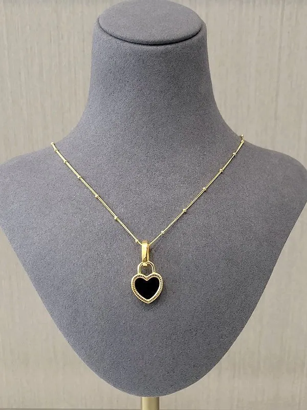 Double-sided Love Lock Pendant Necklace