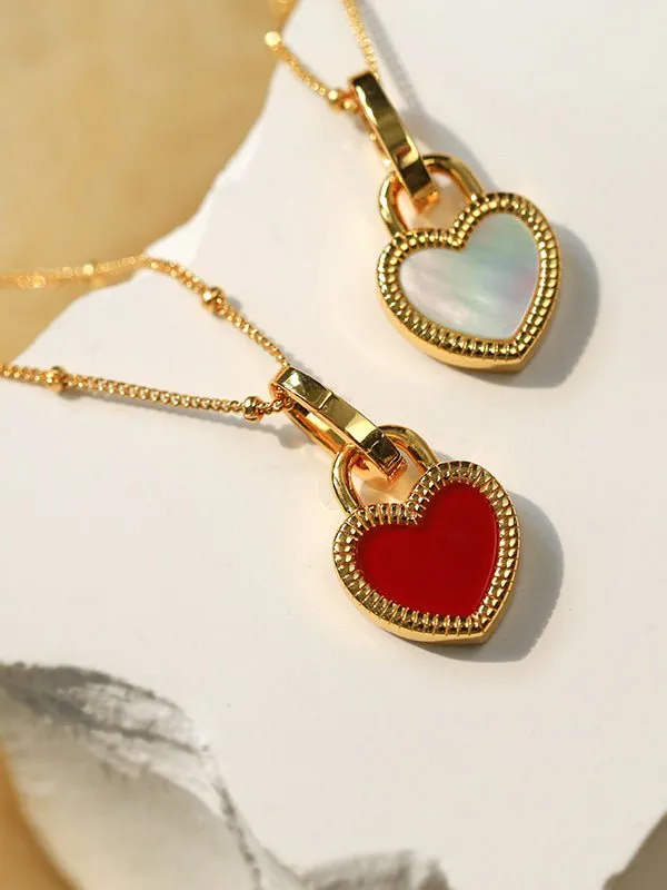 Double-sided Love Lock Pendant Necklace