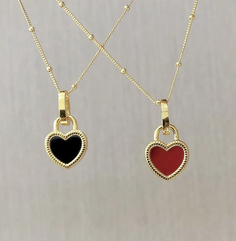 Double-sided Love Lock Pendant Necklace