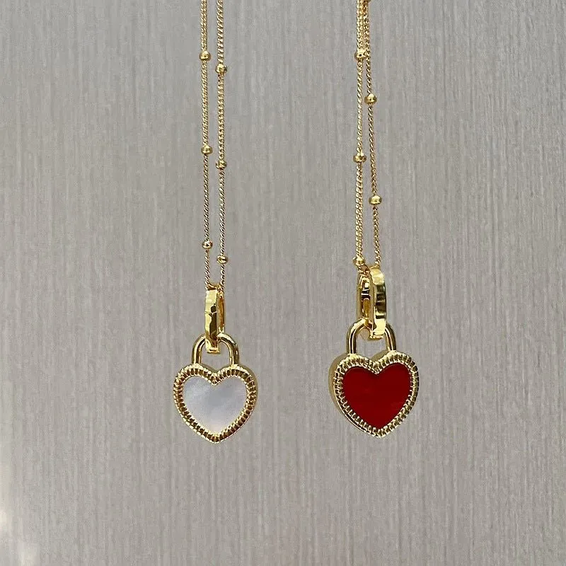 Double-sided Love Lock Pendant Necklace