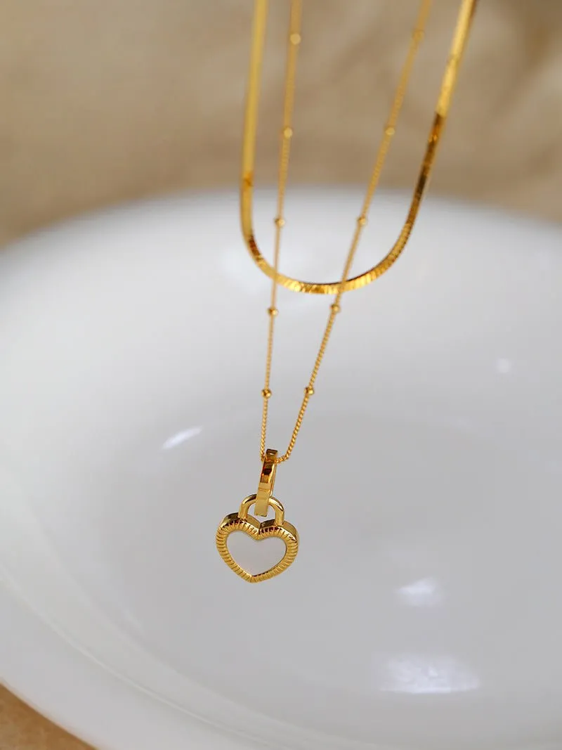 Double-sided Love Lock Pendant Necklace