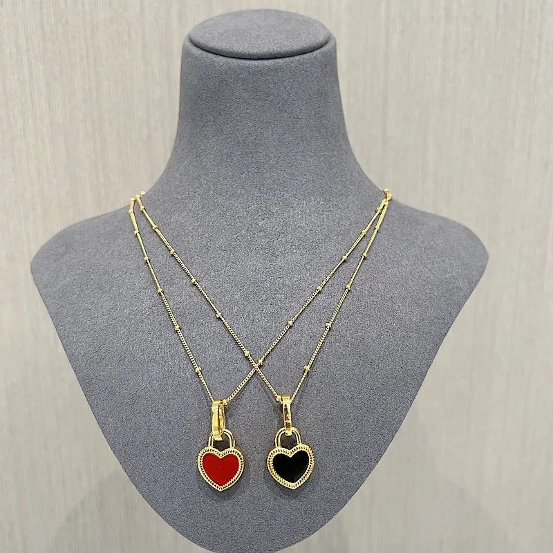 Double-sided Love Lock Pendant Necklace