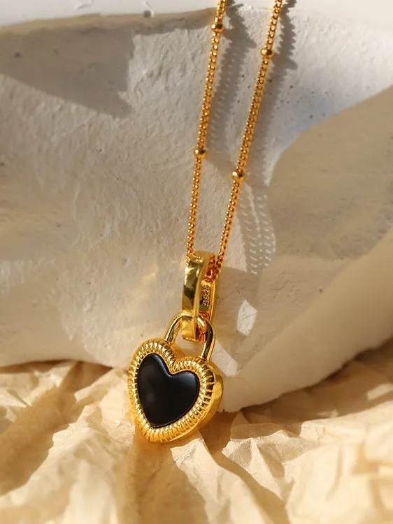 Double-sided Love Lock Pendant Necklace