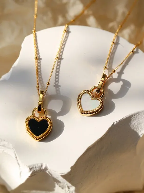 Double-sided Love Lock Pendant Necklace