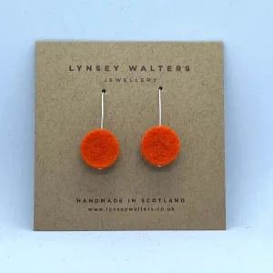 Drop Dot Earrings - Orange