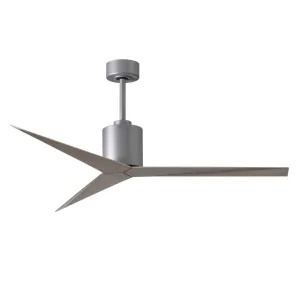 Eliza 56" Modern Ceiling Fan with Remote Control, Brushed Nickel with Gray Ash Blades