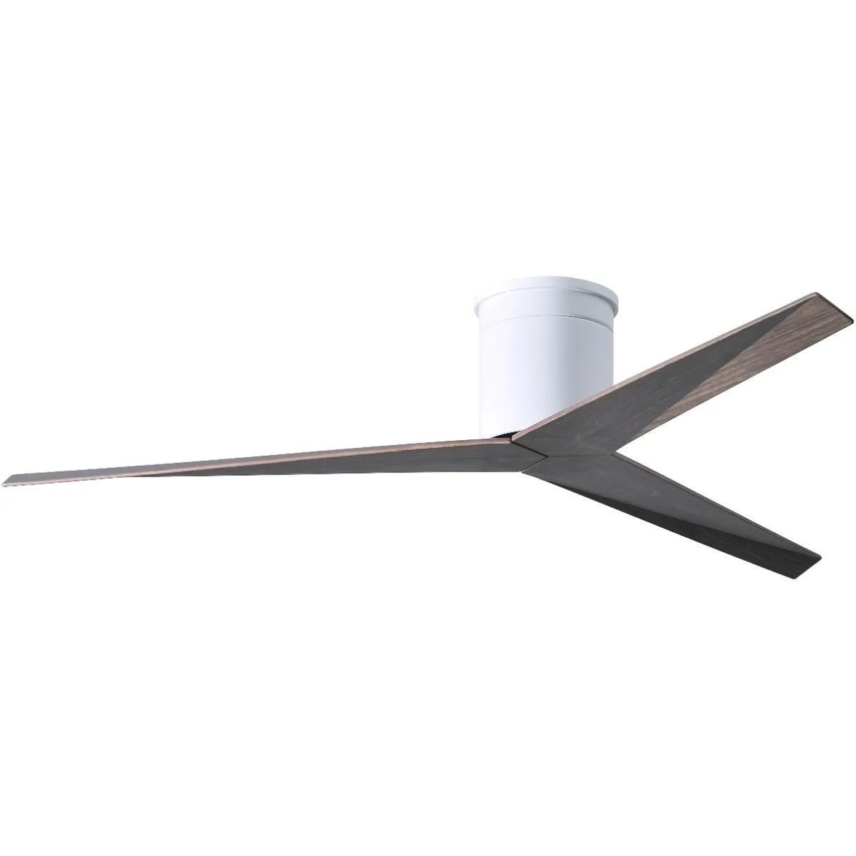 Eliza-H 56" Flush Mount Ceiling Fan with Remote Control, Gloss White with Old Oak Blades