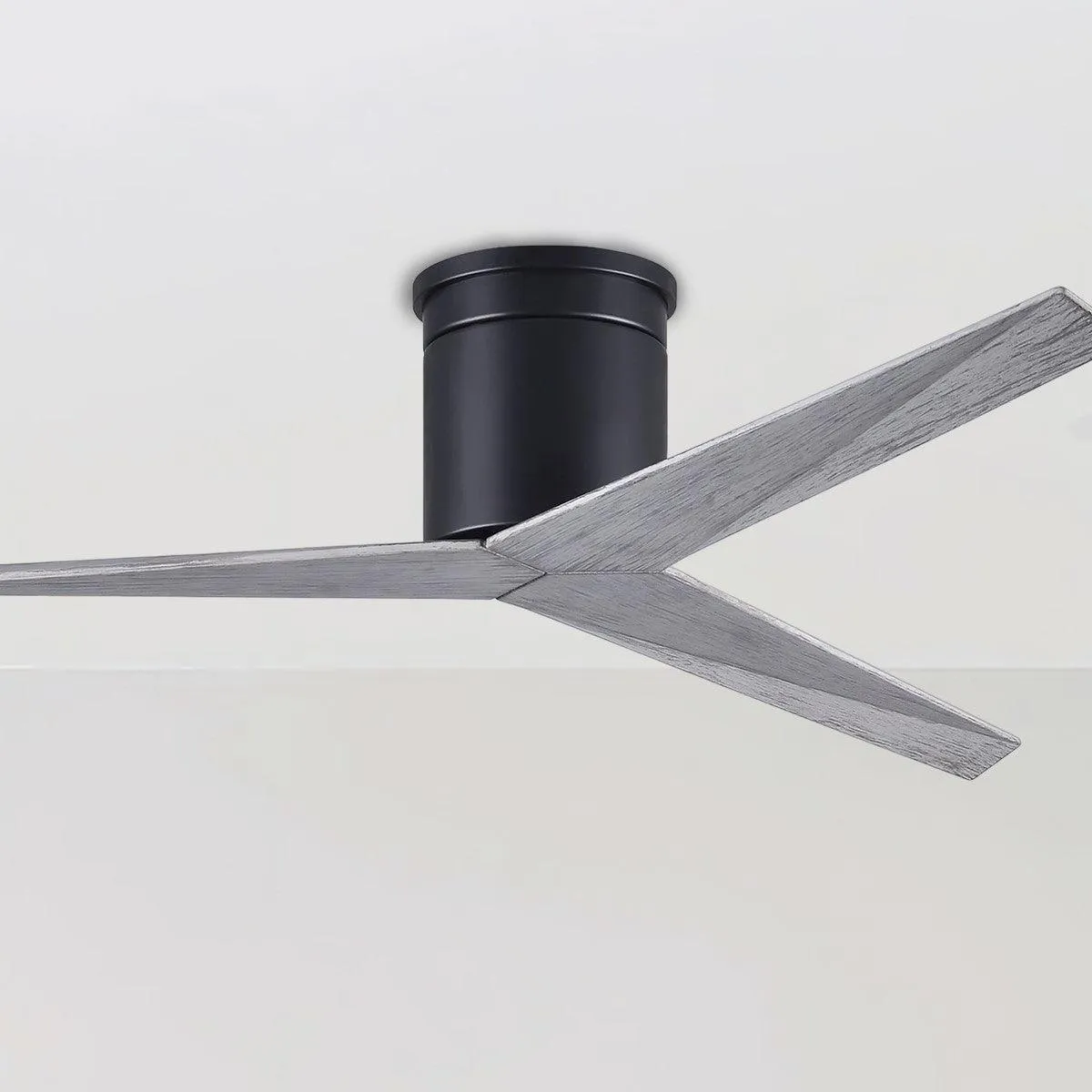 Eliza-H 56" Flush Mount Ceiling Fan with Remote Control, Matte Black with Barnwood Blades